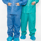 일회용 직물 없는 스크럽 병원용 상복과 바지 간호사 의사복 2개 세트 티셔츠와 바지