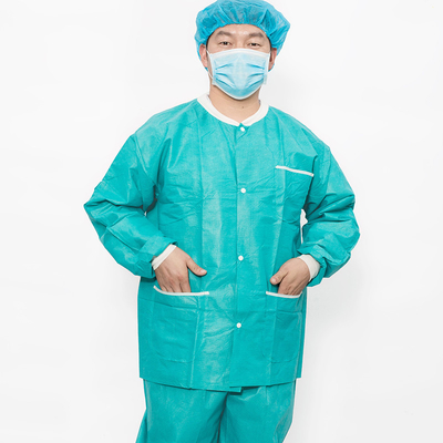 드래그스트링 폐쇄 Icu 스크럽 슈트 2 주머니 수술 센터 / 흰색 파란색 녹색 분홍색